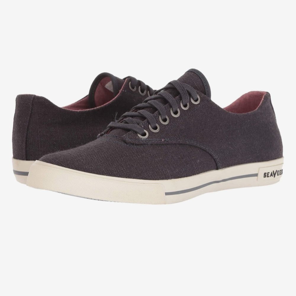 SeaVees Hermosa Plimsoll Slate Navy Linen